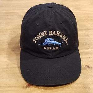 Tommy Bahama Hat Relax Black Cotton Casual Dad One Size Adjustable